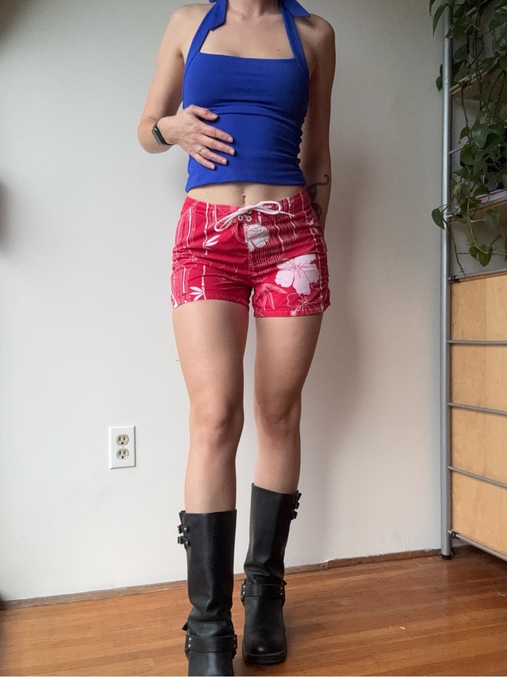 Roxy Y2K Red Floral Board Shorts - Made in the USA